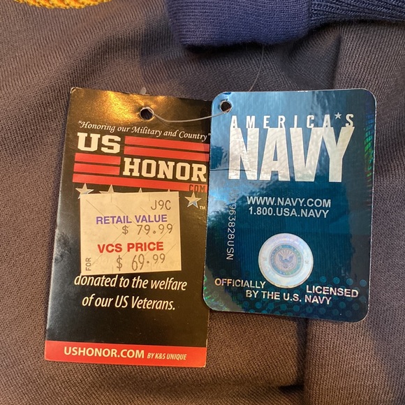 US HONOR Americas Navy Hoodie, Large. NWT - Picture 13 of 14